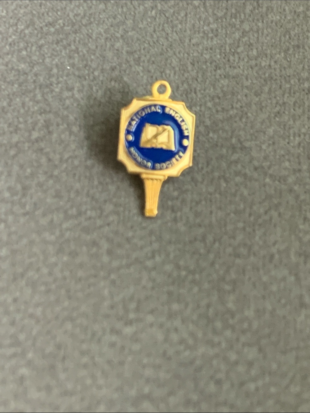 Unisex Vintage-style Blue and Gold Book Society Charm Pendant
